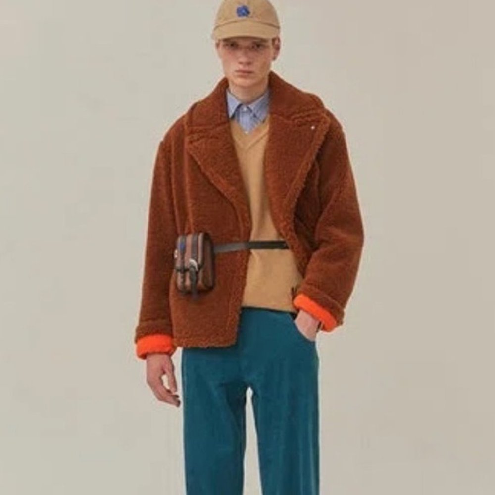 Ader Error Callcid Shearling Jacket Brown - image 3